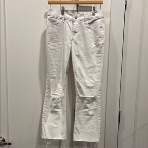 Old Navy White Straight Leg Distressed Denim